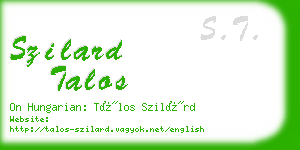 szilard talos business card